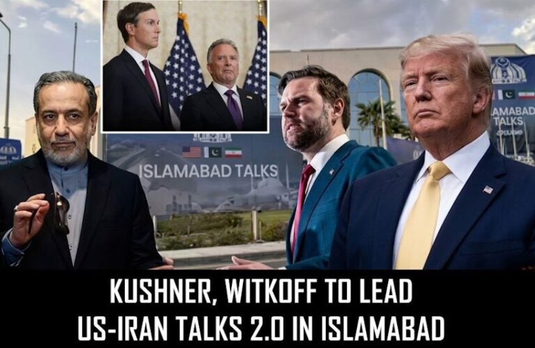 Jared Kushner and Steve Witkoff, President Trump’s envoys, ahead of the second round of US-Iran talks in Islamabad, Pakistan.