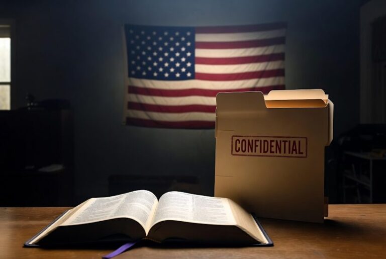 Image accompanying the article on the Task Force report revealing that the Biden DOJ mocked Christians as cultists and targeted pro-lifers.